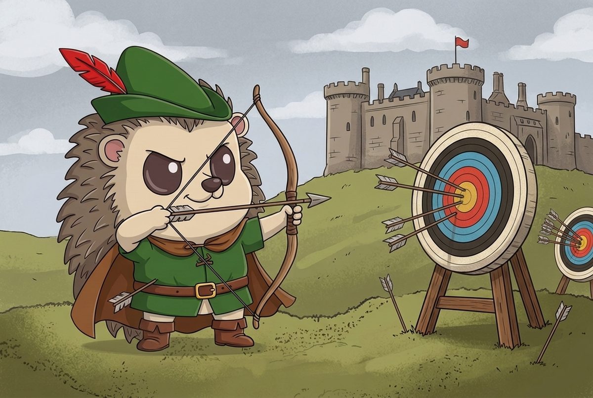 Robin Shrub taking aim at the castle targets